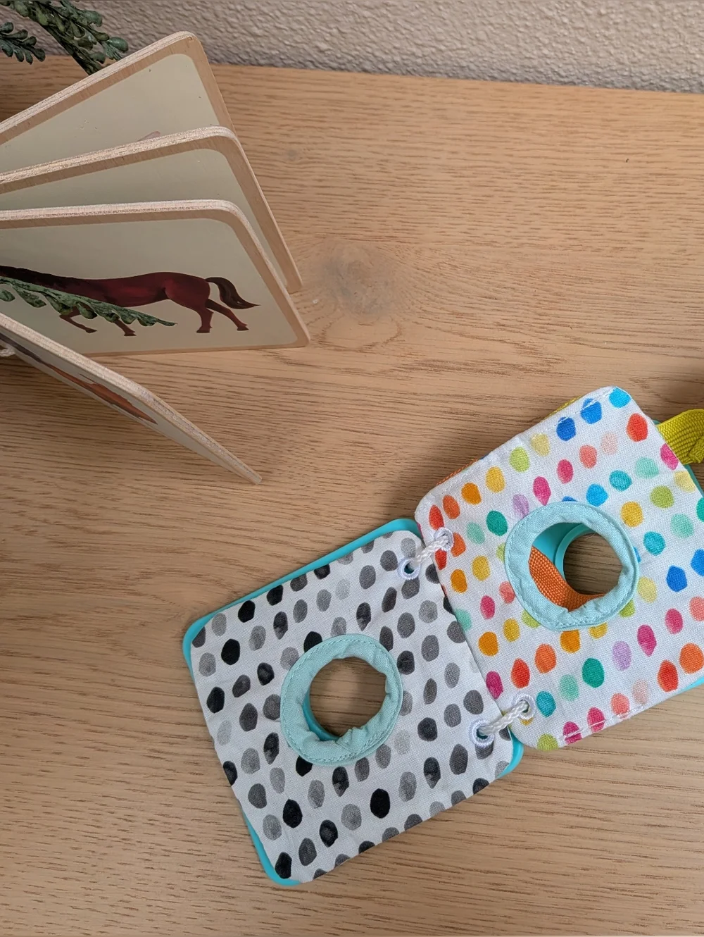 Lovevery Baby Bundle Wooden Animal Book, Texture Book And Rolling Bell